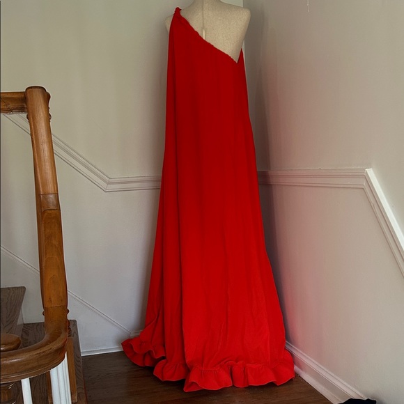 Eloquii Vibrant Orange One Shoulder Dress - Picture 5 of 7